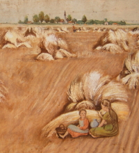 Joseph Stangl: Ausschnitt aus Ölbild "Auf dem Feld"
